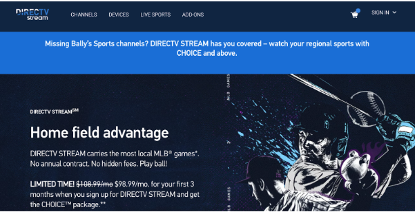 DirecTV Stream Website