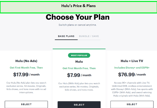 Hulu Subscription Plans