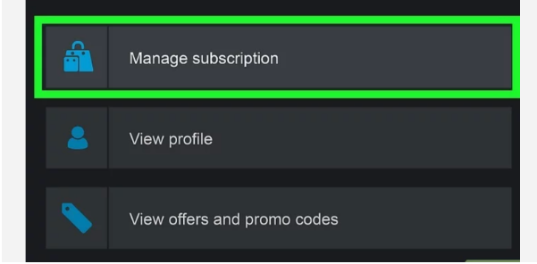 Select Manage Subscription