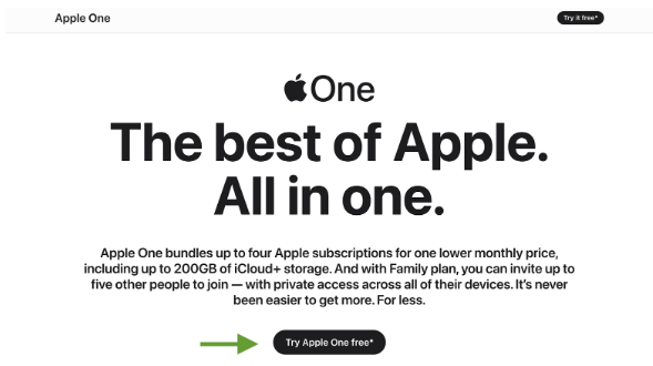 Try Apple One Free