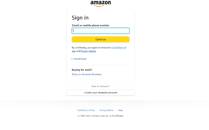 Enter Your Amazon Account Details