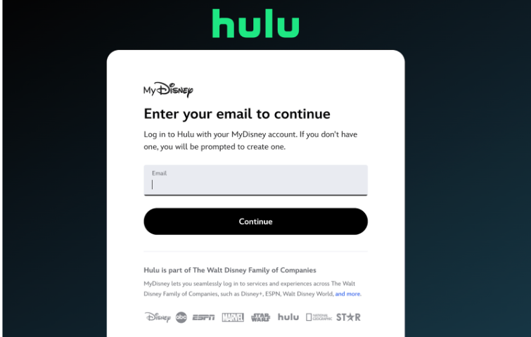 Hulu Sign Up Page