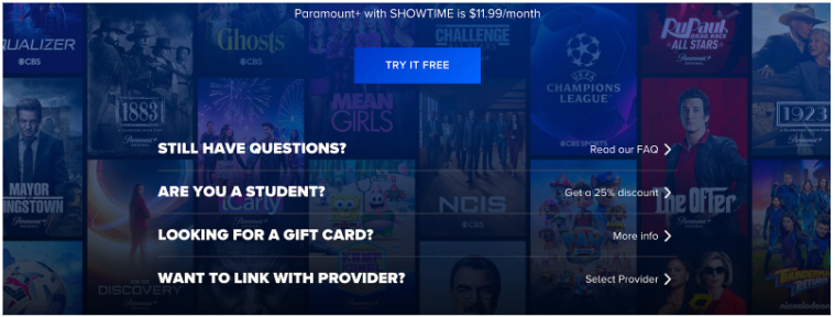 Paramount Plus Student Discount