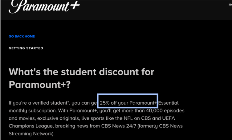 Paramount Plus Student Discount
