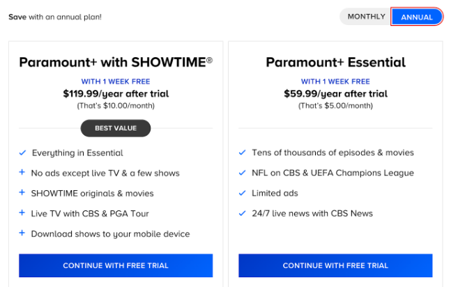 Paramount Plus Subscription