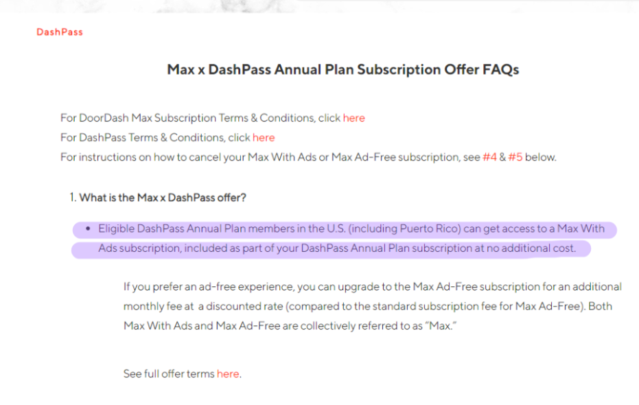 Doordash DasPass+Max