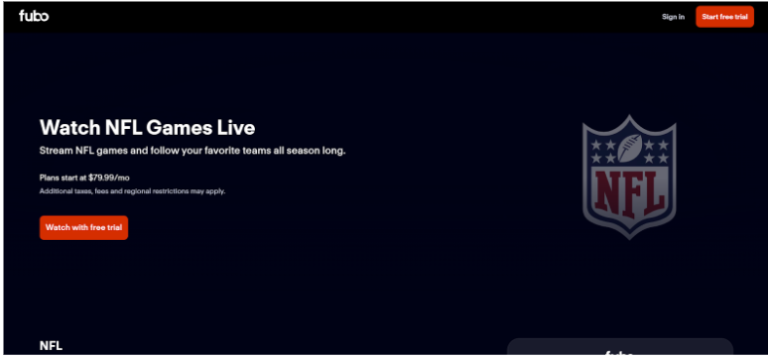 How To Watch NFL Games Without Cable 10 Ways To Stream Fubo 768x357 