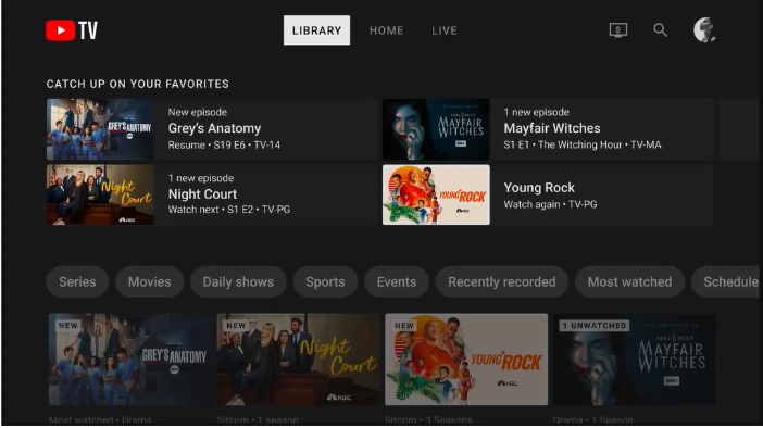 YouTube TV's Interface