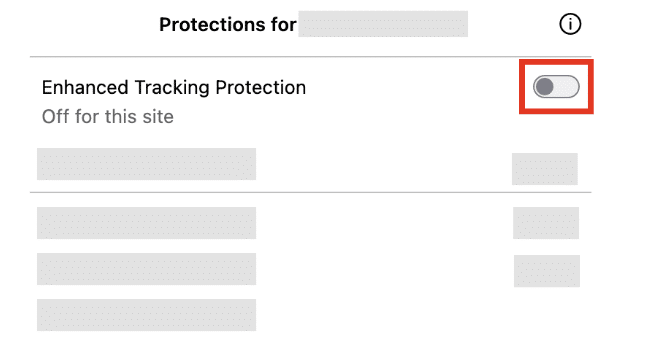 Enhanced Tracking Protection Toggle Turn It Off