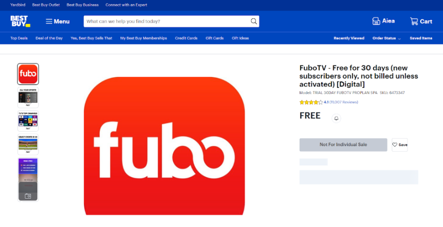 Get 30 Days Fubo Free With BestBuy