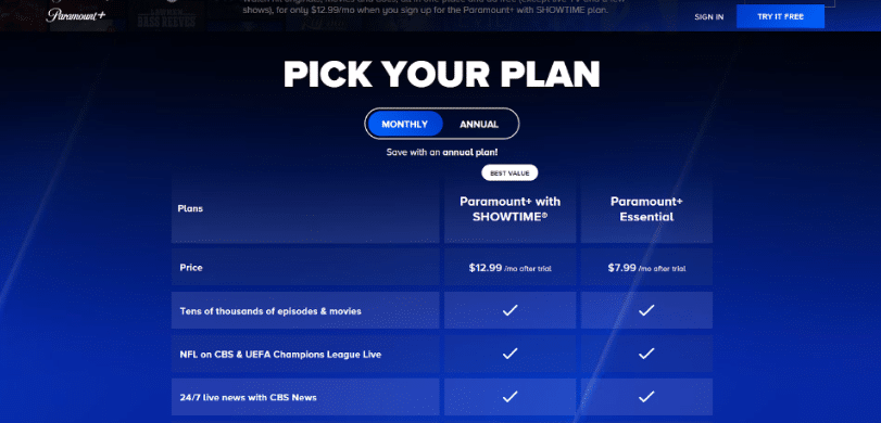 Paramount Network vs Paramount Network Plus Pricing