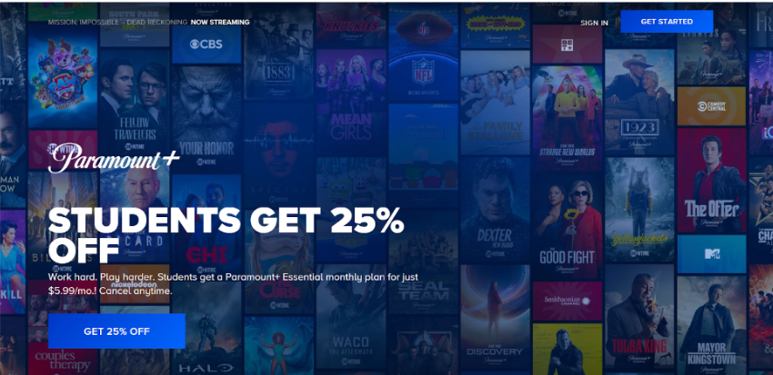 Paramount Plus Student Discount Page