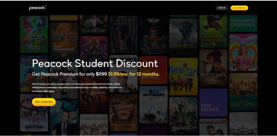 Peacock Student Discount