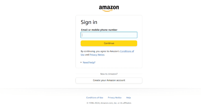 Sign In or Create an Amazon Account
