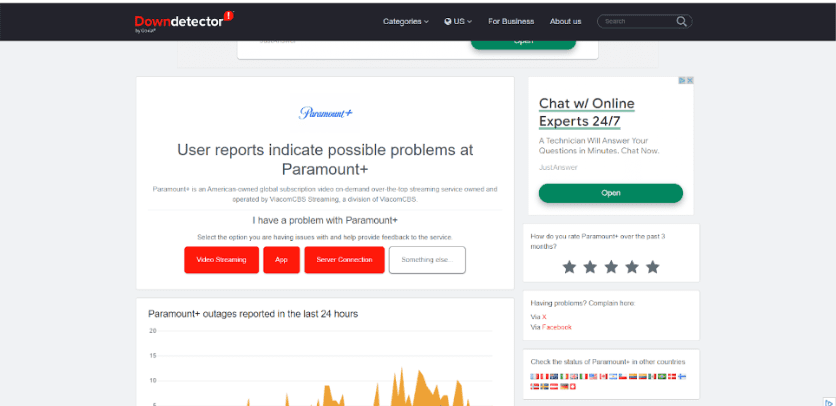 Third-Party Outage Tracking Websites
