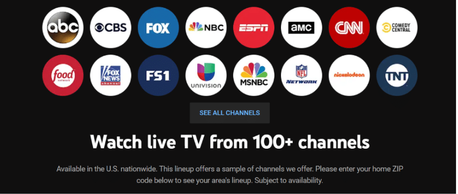 YouTube TV Channels