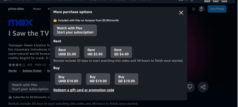 Buying Content on Rent
