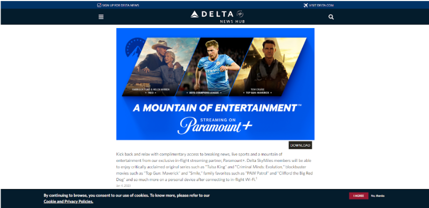 Paramount+ on Delta Sync Wi-Fi
