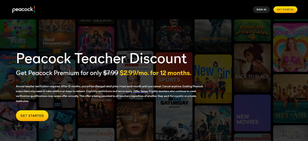 Peacock Premium Teacher Discount