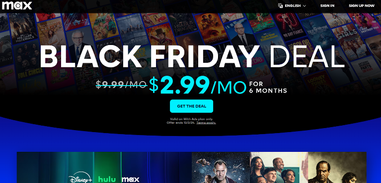 Max Black Friday Deal Page