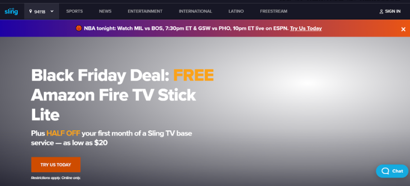 Sling TV Black Friday Offer