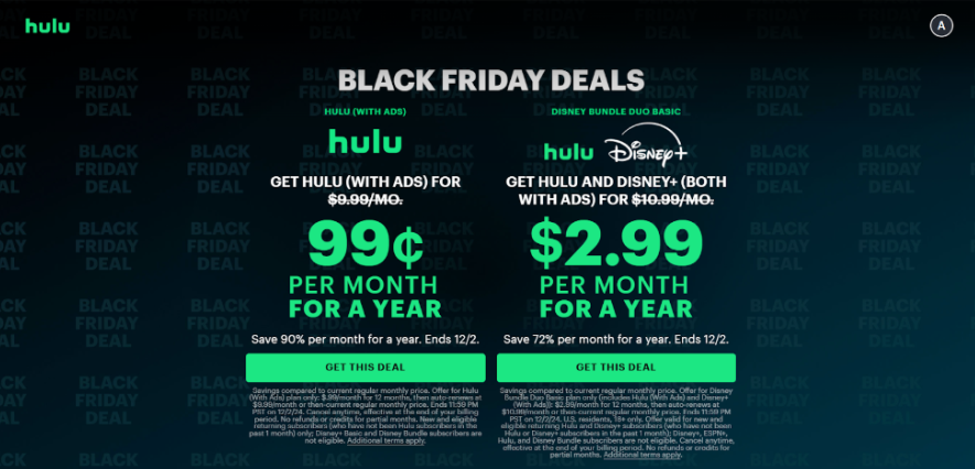 Hulu Black Friday Deals