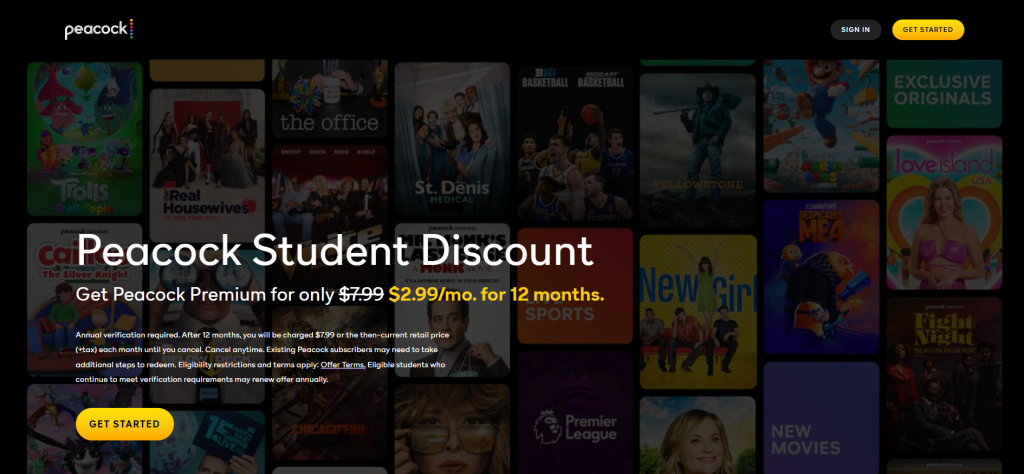 Peacock Student Discount