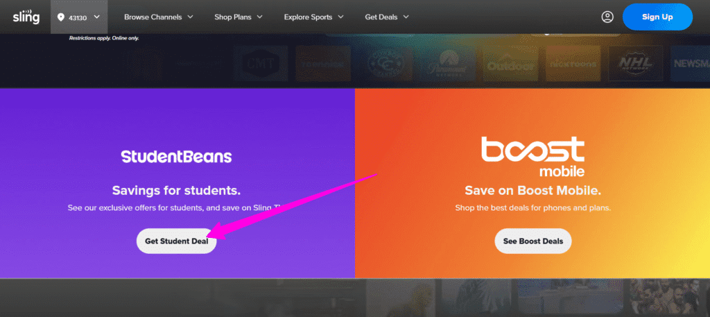 Sling TV Student Deal