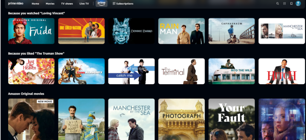 Amazon Prime Content Lineup
