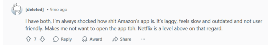 Netflix vs Amazon Prime Reviews - User 3