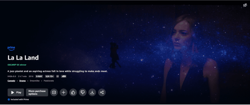 Prime Video’s desktop interface
