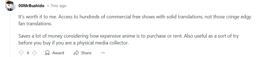 Reddit User Review