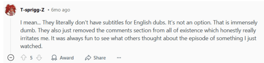 Reddit User Review