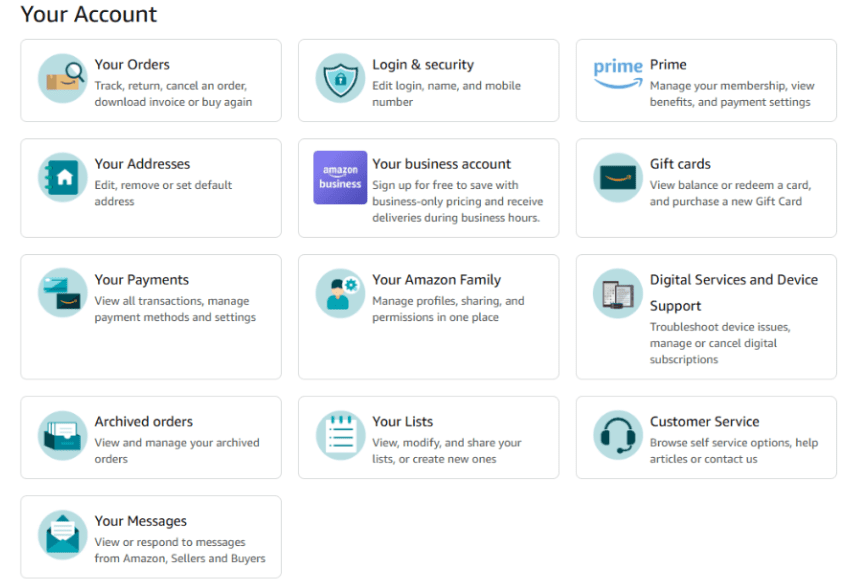 Accounts & Lists Menu, Select Your Prime Video