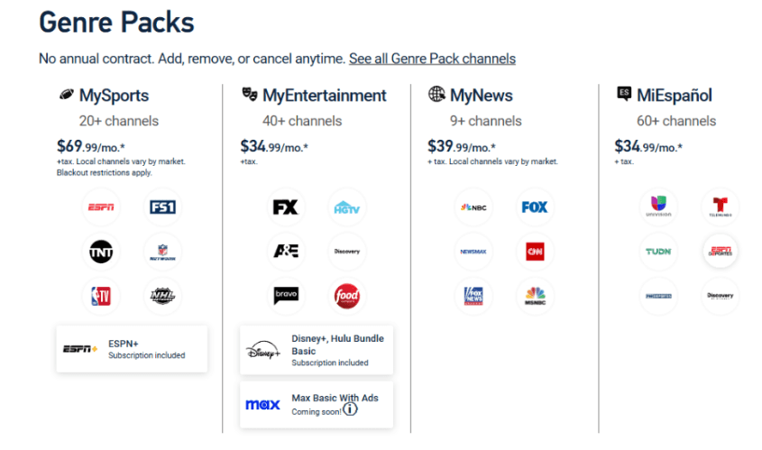 DirecTV Genre Packs DirecTV Genre Packs