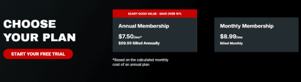Shudder Pricing Plans