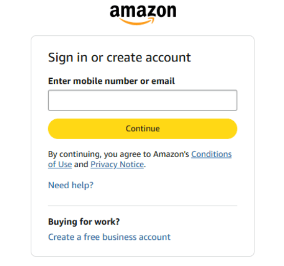 Amazon Signin Page 