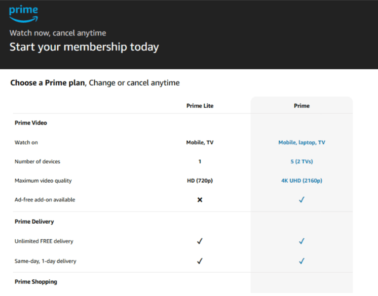Choose the plan to subscribe
