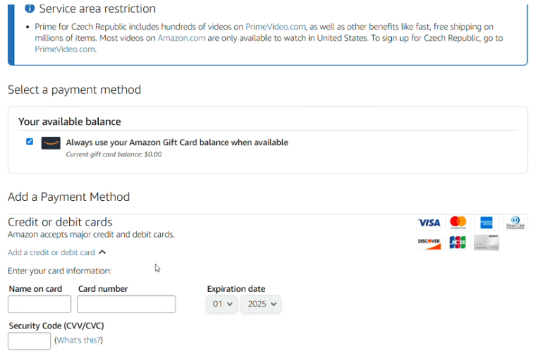 Enter your payment information Enter your payment information