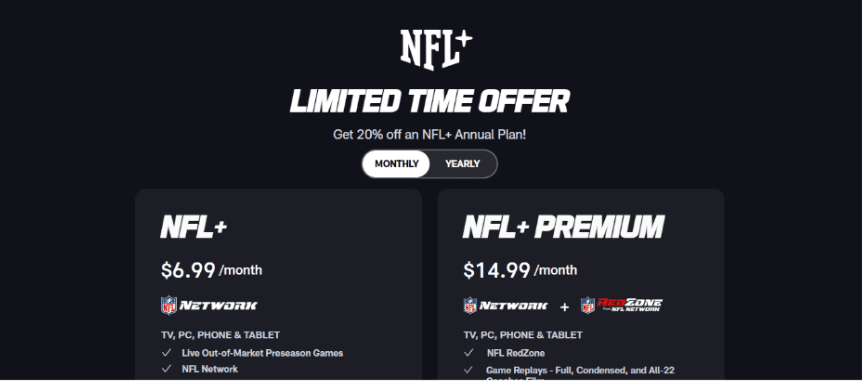 NFL Plus Subscription Plans NFL Plus Subscription Plans