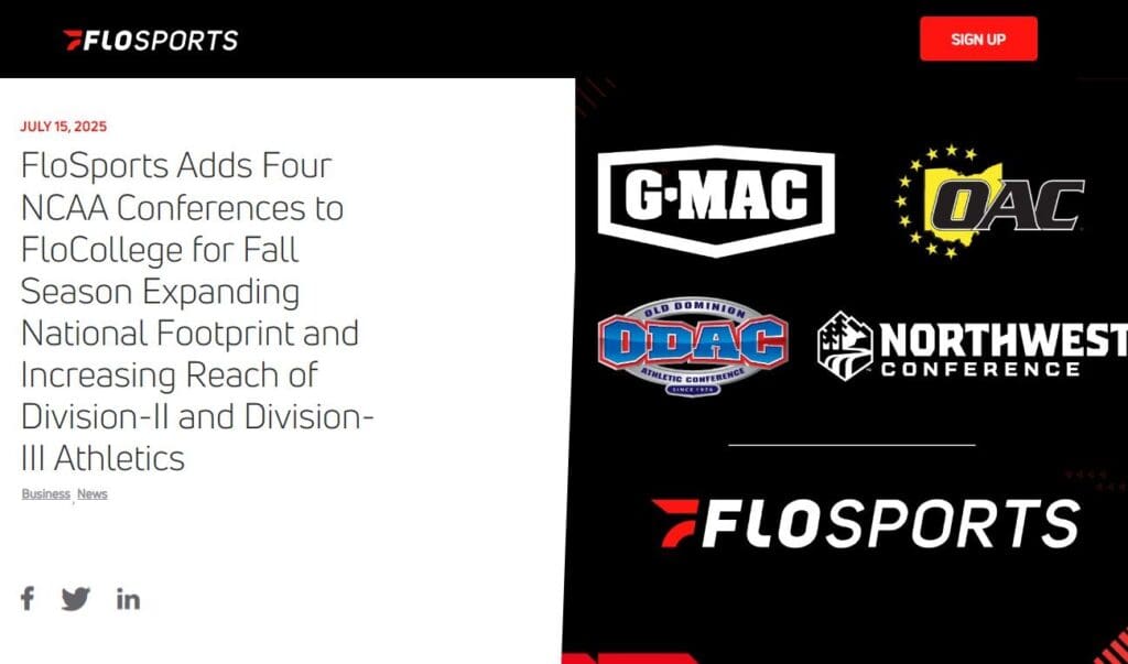 FloSports Special Pricing For Conference Affiliates