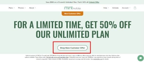 Mint Mobile New Customer Offer