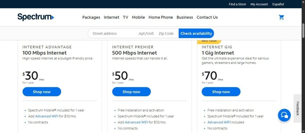 Spectrum Internet Plans and Pricing Spectrum Internet Plans and Pricing