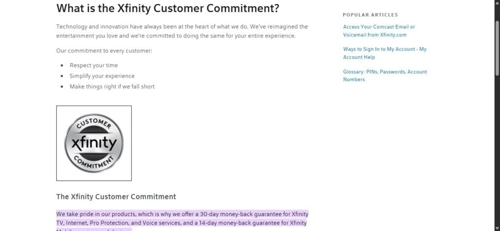 Xfinity 30 Day Money Back Guarantee