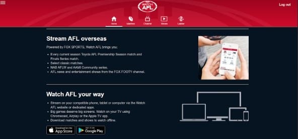 download the WatchAFL app