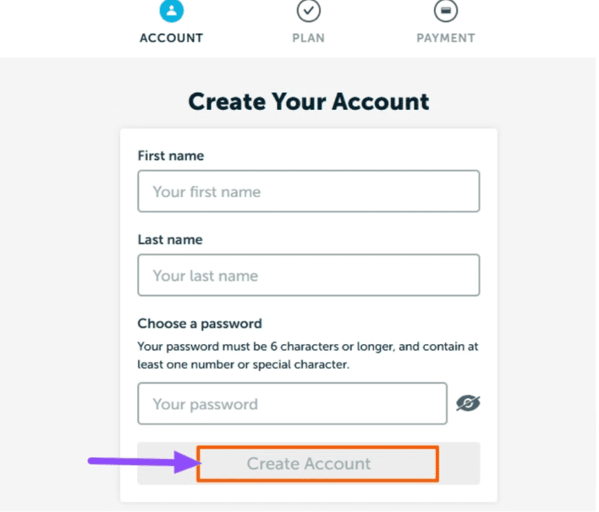 Create your account Create your account