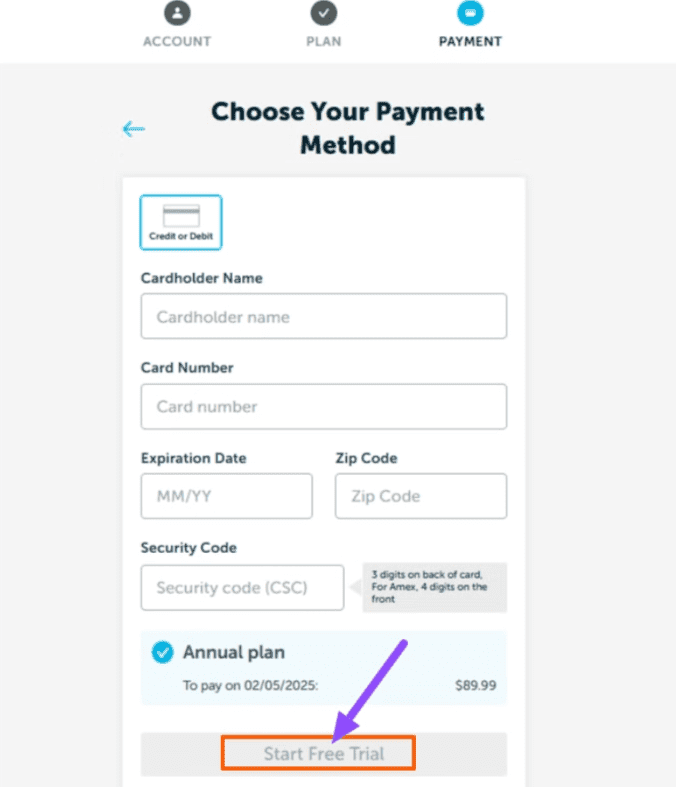 Enter your payment information Enter your payment information