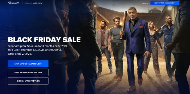 Paramount Plus Black Friday 2025