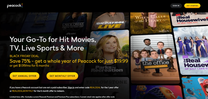 Peacock TV Black Friday Deal Page Peacock TV Black Friday Deal Page