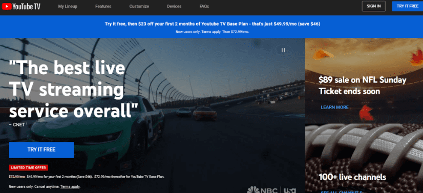YouTube TV Black Friday Deals YouTube TV Black Friday Deals